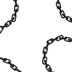 Background hanging heavy metal chains isolated on white background