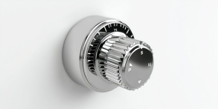3D render of appliance control knob on white background
