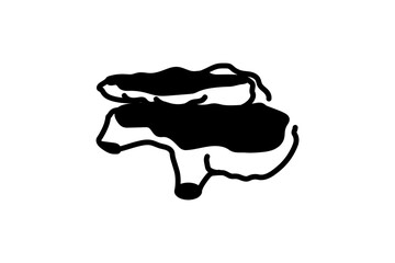 rhizome wood cutting icon design template isolated on white background. the object use black color. 