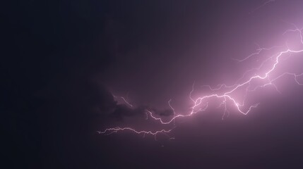 Lightning Strike on Dark Purple Night Sky in Flat Lay Composition, High-Resolution Photography with Professional Color Grading and Ultra-Detailed Dynamic Lighting, 4K Realism
