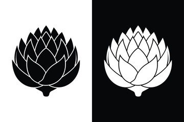 Artichoke Icon silhouette. Vector Drawing for Logo, Web, and Print Use