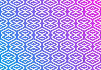 Geometric batik seamless pattern background. Traditional woven motifs seamless pattern. Easy to change color and seamless pattern. white element on gradient pink and blue background