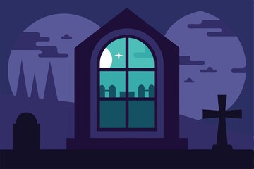 Fototapeta premium graveyard in the night