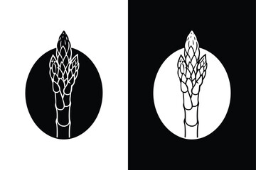 Flat Asparagus Icon. Minimalist Vegetable Vector Illustration