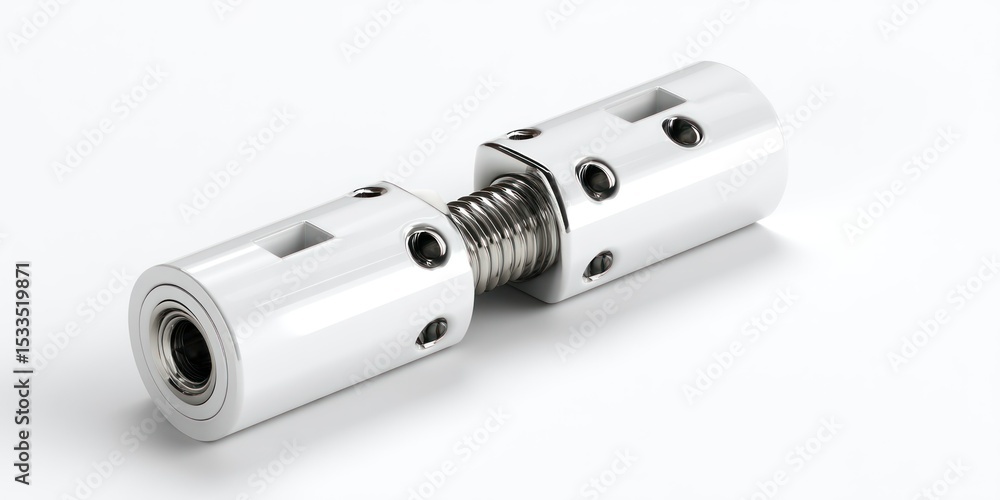 Poster 3d render of hinge joint mounting part on white background