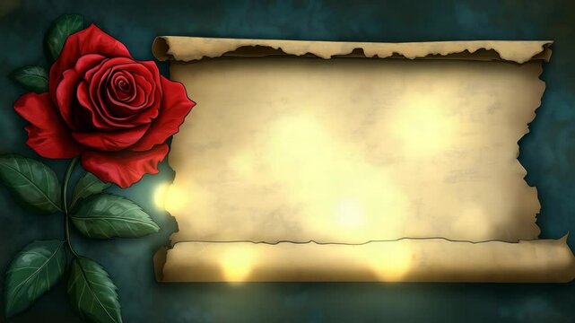 Rose and scroll design