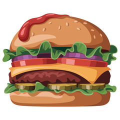hamburger isolated on white