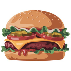 hamburger isolated on white