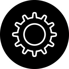 Settings Vector Line White Circle Black Icon Design