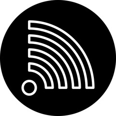 WiFi Signal Vector Line White Circle Black Icon Design