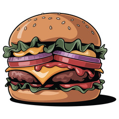hamburger on a white background