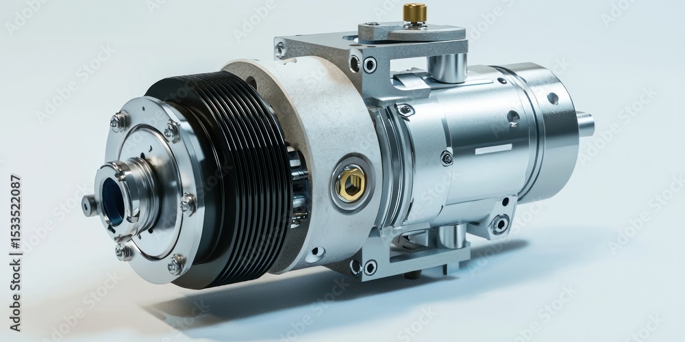 Poster 3d render of precision servo motor on white background