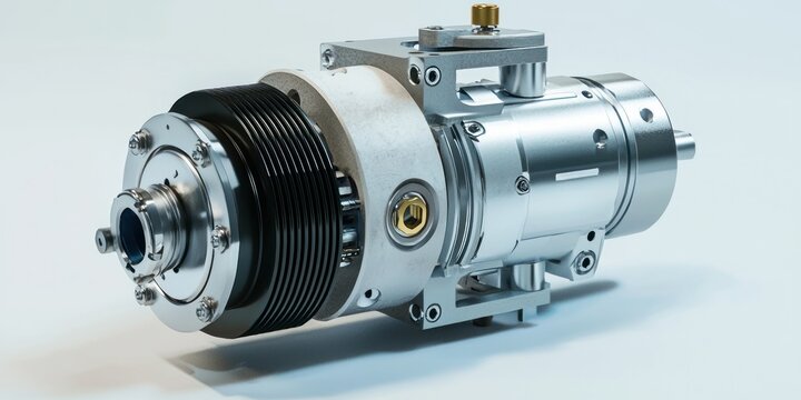 3D render of precision servo motor on white background