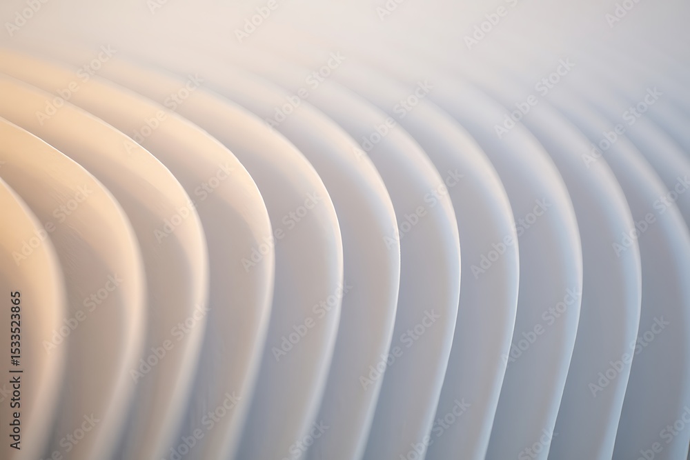 Poster abstract waves of white forms in parallel smooth design