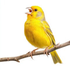 Obraz premium Singing Yellow Canary on Branch