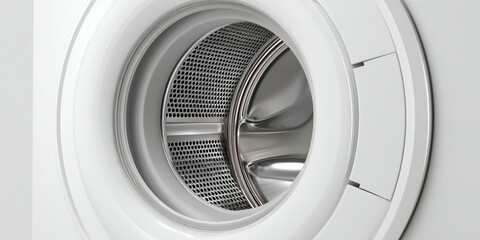 3D render of washing machine drum on white background