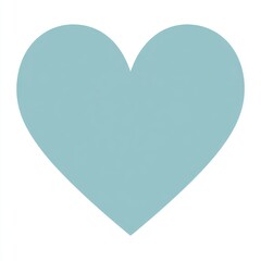 Light Blue Heart Shape on White Background