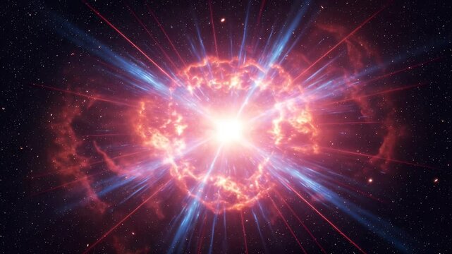 Cosmic explosion radiating light