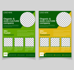 Agricultural business flyer template, magazine, cover, poster design. A4 size, Vector illustration.