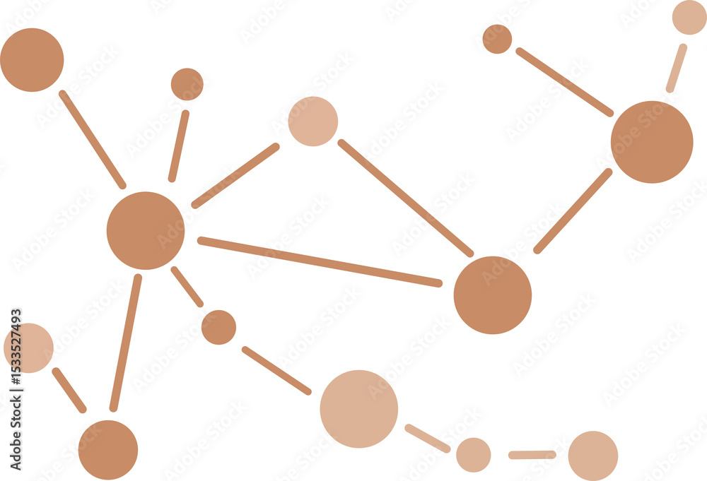 Leinwandbilder Abstract network of connected nodes and lines on a white background. Data communication and digital technology concept for business presentations.