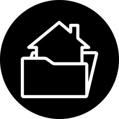Real Estate Portfolio Vector Line White Circle Black Icon Design
