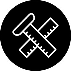 Surveyor Equipment Vector Line White Circle Black Icon Design