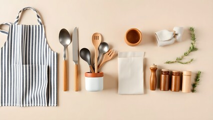 A shining set of silver kitchen cutlery with forks, knives, and spoons arranged on a dinner table ready for a meal