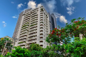 high rise towers building residential apartments Sukhumvit Rd Asoke Nana BKK Bangkok Thailand