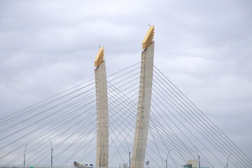 Twin Cable Towers of Baekseok Bridge