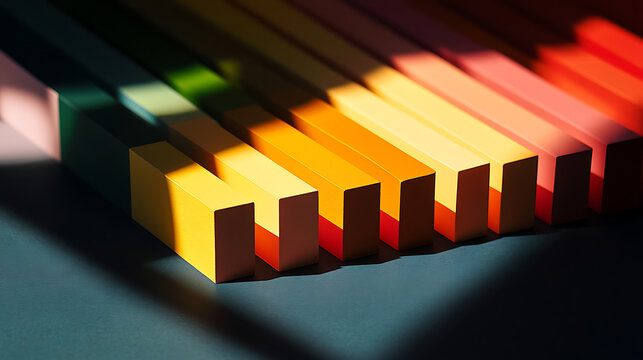 Spectrum of Colorful Blocks Arranged in a Gradient Pattern