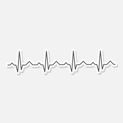 Heartbeat icon sticker isolated on gray background