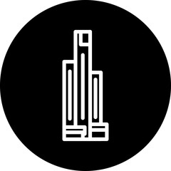 Eureka Tower Vector Line White Circle Black Icon Design