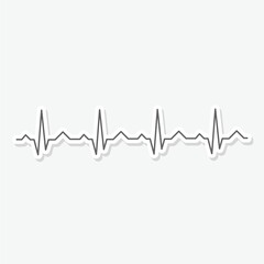 Heartbeat icon sticker isolated on gray background