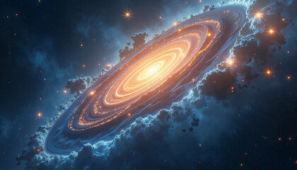 Mystical cosmic spiral in vibrant colors representing astrology and numerology themes