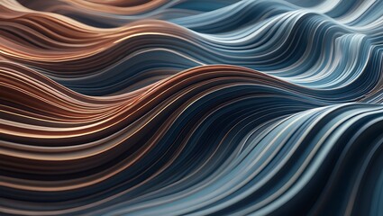 Obraz premium Captivating Curves Abstract Waves Harmonious Blend of Earth and Water