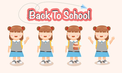 back to school elemen girl student