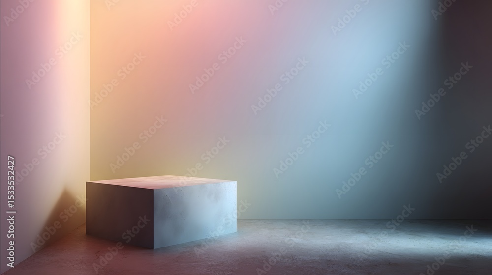 Poster minimalist podium with soft gradient color fade
