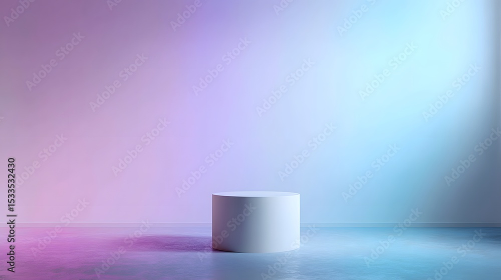 Poster minimalist podium with soft gradient color fade