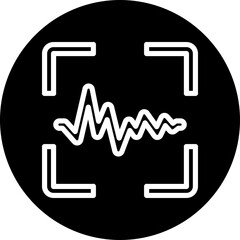 Voice Recognition Vector Line White Circle Black Icon Design