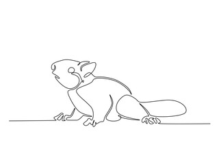 Cachalot or sperm whale single outline illustration. Continuous line art drawing of sperm whale.