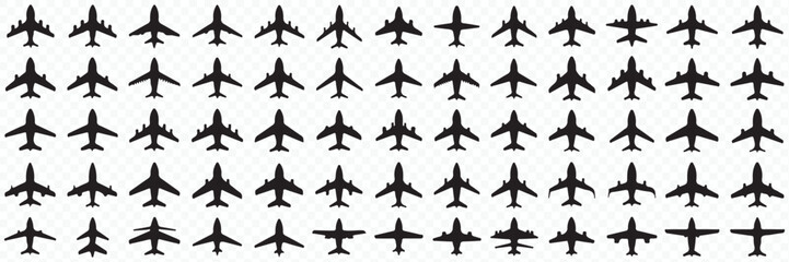 Flying Plane Travel Aviation Graphic Elements Set Vector