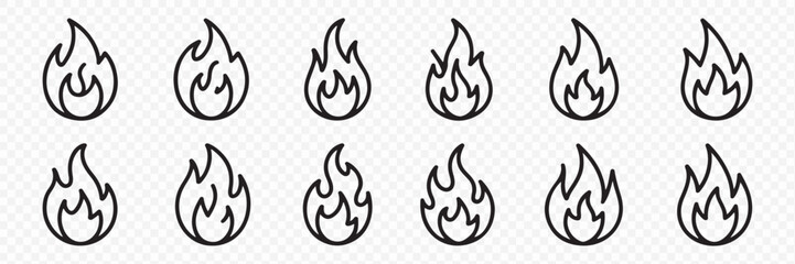 Burning Heat Symbols Vector Collection