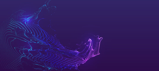 Abstract purple and blue wavy lines creating a dynamic visual representation