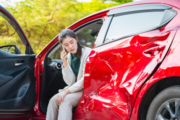 Car accident crash, Cars insurance protection, Claim collision, Auto emergency.