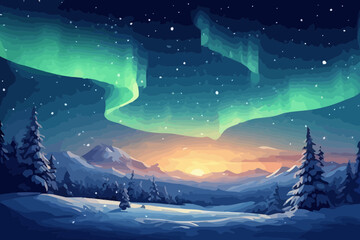 Fototapeta premium aurora when winter