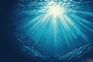 underwater scene with rays