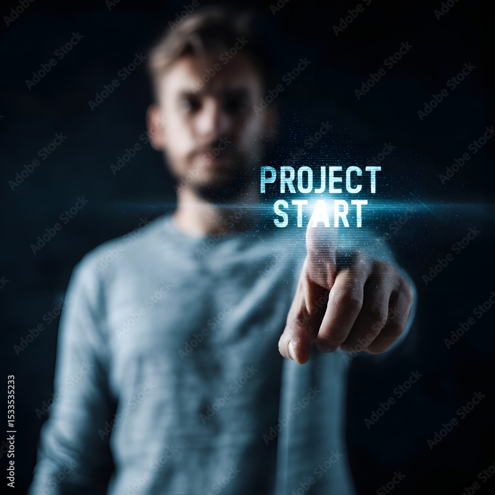 Poster activating a virtual workspace to start a new project