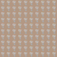 갈색의 잔꽃 패턴