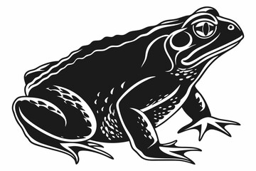 Naklejka premium american toad sihouette black vector