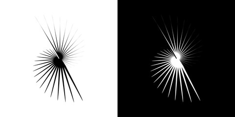 Dynamic abstract spiral sound wave rhythm lines. Circular spiral sound wave rhythm of lines. Circular futuristic abstract lines, black and white background.
